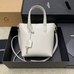 Borsa Saint Laurent Mini Toy Shopping vitello bianca
