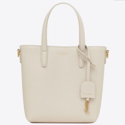 Borsa Saint Laurent Mini Toy Shopping vitello bianca