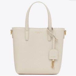 Borsa Saint Laurent Mini Toy Shopping vitello bianca