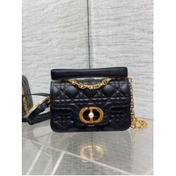 Dior Mini Jolie Borsa con Manico Superiore Nera Cannage Calfskin Dior Mini Jolie Borsa con Manico Superiore Nera Cannage Calfskin