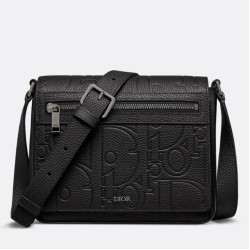 Borsa a tracolla Dior da uomo con patta nera Gravity