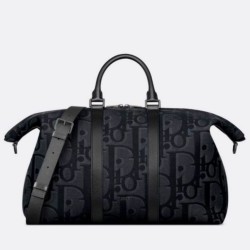 Dior Weekender 40 Borsa Maxi Dior Oblique Jacquard Nero