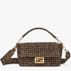 Borsa Baguette Media Fendi Strisce Intrecciate
