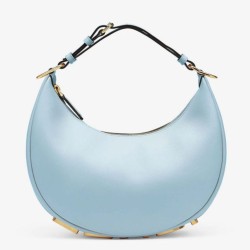 Borsa Hobo Piccola Fendi Fendigraphy Azzurro Chiaro