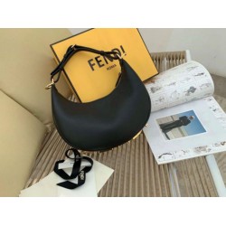 Fendi Fendigraphy Piccola Borsa Hobo Nero Fendi Fendigraphy Piccola Borsa Hobo Nero