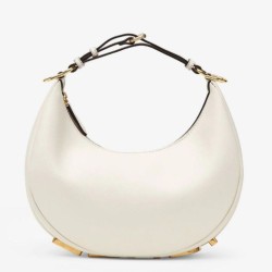 Borsa Hobo Piccola Fendi Fendigraphy Bianca