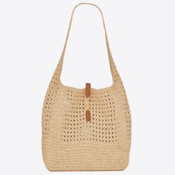 YSL Saint Laurent Le 5 A 7 Borsa Tote Media Raffia Naturale