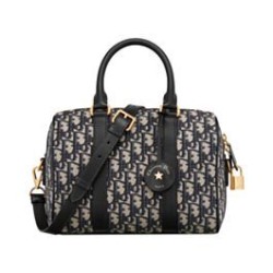 Borsa Dior Groove 25 Oblique jacquard Blu scuro