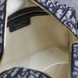 Borsa Dior Groove 25 Oblique jacquard Blu scuro