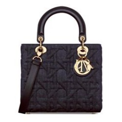 Borsa media Dior Lady Dior Blu Scuro