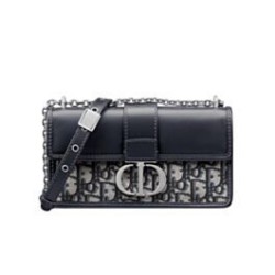 Dior 30 Montaigne East-West Bag con catena Blu scuro