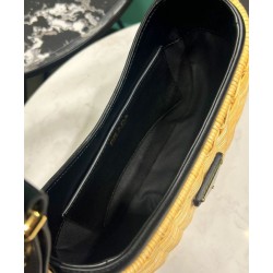 Borsa Prada Arque in vimini e pelle 1BC202 Nero