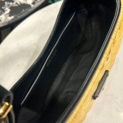 Borsa Prada Arque in vimini e pelle 1BC202 Nero