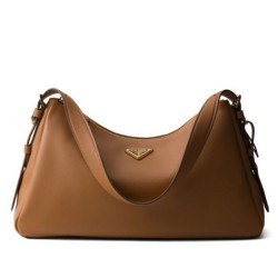 Borsa a tracolla grande Prada Imee 1BC228 Caffè