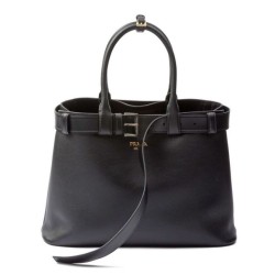 Borsa a mano grande con fibbia Prada con cintura 1BA416 Nero