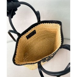 Borsa tote piccola Prada all'uncinetto 1BG500 Albicocca