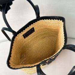 Borsa tote piccola Prada all'uncinetto 1BG500 Albicocca