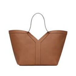 YSL Saint Laurent Y Borsa Tote in Pelle Caffè