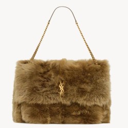 Borsa a tracolla oversize YSL Saint Laurent Niki in montone marrone