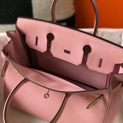 Borsa Hermes rosa Clemence Birkin 30 cm GHW