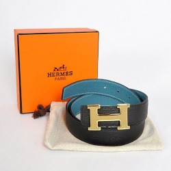 Hermes bovina giugulare Vene In Blu H Belt HR1007A Oro Hermes bovina giugulare Vene In Blu H Belt HR1007A Oro
