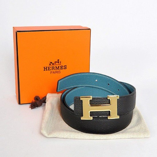 Replica Hermes bovina giugulare Vene In Blu H Belt HR1007A Oro