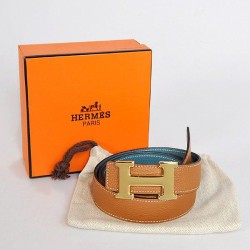 Hermes bovina giugulare Vene In Blu H Belt HR1010A Oro Hermes bovina giugulare Vene In Blu H Belt HR1010A Oro