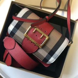 Hampshire Borsa a tracolla a quadri vintage A24581 Rossa