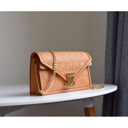 Borsa Lola in pelle di agnello trapuntata a quadri arancione Borsa Lola in pelle di agnello trapuntata a quadri arancione