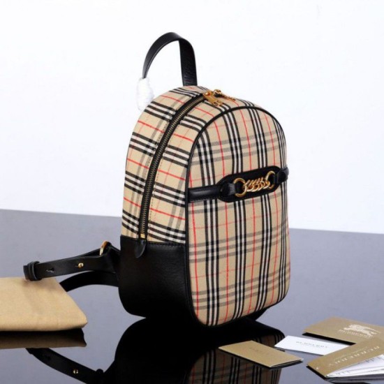 Replica Zaino piccolo in nylon con motivo Vintage check marrone Replica Zaino piccolo in nylon con motivo Vintage check marrone