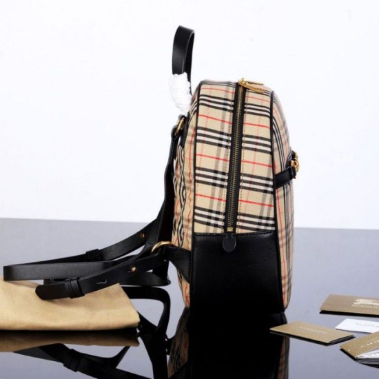 Replica Zaino piccolo in nylon con motivo Vintage check marrone Replica Zaino piccolo in nylon con motivo Vintage check marrone
