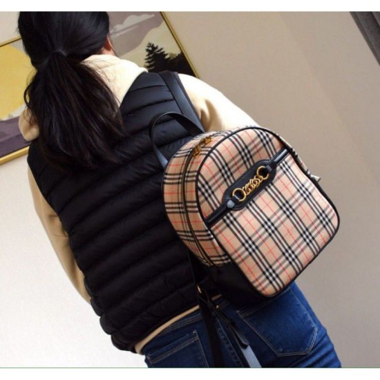 Replica Zaino piccolo in nylon con motivo Vintage check marrone Replica Zaino piccolo in nylon con motivo Vintage check marrone
