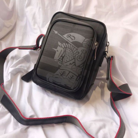 Replica Borsa a tracolla Small London Check nera Replica Borsa a tracolla Small London Check nera