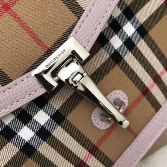 Replica Borsa a tracolla con motivo Vintage check rosa Replica Borsa a tracolla con motivo Vintage check rosa
