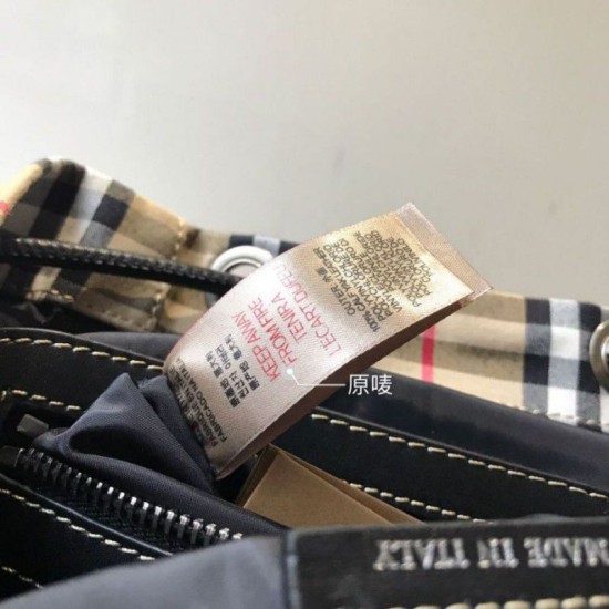 Replica Zaino Medium da donna con motivo Vintage check e banda con icona Replica Zaino Medium da donna con motivo Vintage check e banda con icona