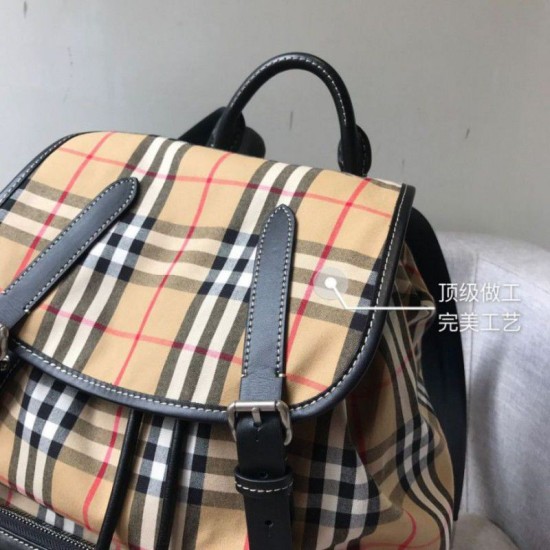 Replica Zaino Medium Men con motivo Vintage check e banda con icona Replica Zaino Medium Men con motivo Vintage check e banda con icona