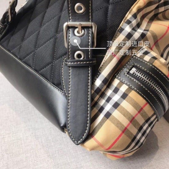 Replica Zaino Medium Men con motivo Vintage check e banda con icona Replica Zaino Medium Men con motivo Vintage check e banda con icona