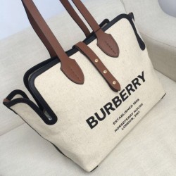Borsa Horseferry tote in tela stampa logo Caffè