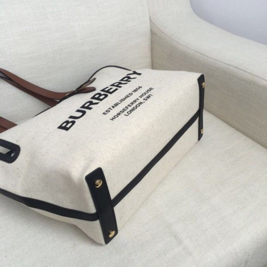 Replica Borsa Horseferry tote in tela stampa logo Caffè Replica Borsa Horseferry tote in tela stampa logo Caffè