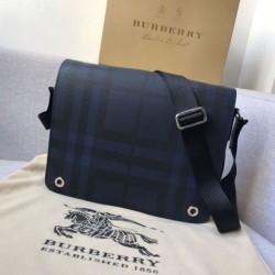 London Check Uomo Borsa a tracolla Messenger Blu
