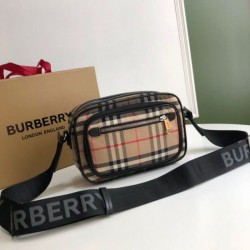 Borsa a tracolla a quadri vintage marrone