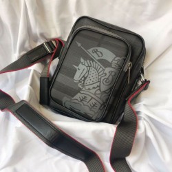 Borsa a tracolla Small London Check nera