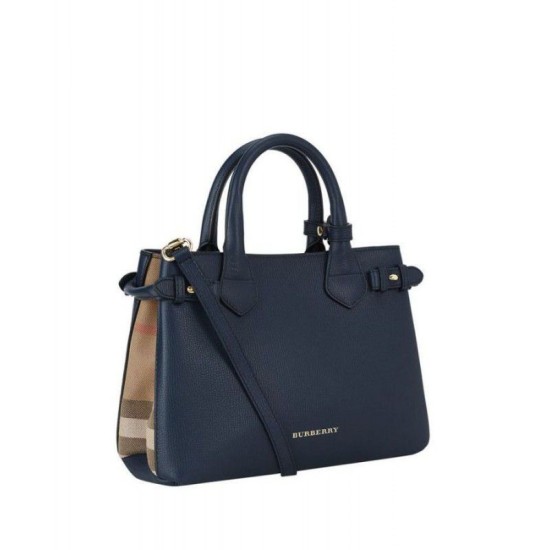 Replica Borsa media a quadri House Check Blu scuro Replica Borsa media a quadri House Check Blu scuro