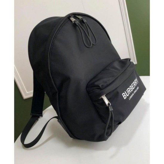 Replica Zaino in nylon stampa logo Nero Replica Zaino in nylon stampa logo Nero