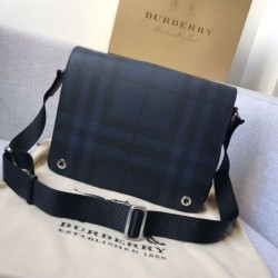 London Check Uomo Borsa a tracolla Messenger Blu