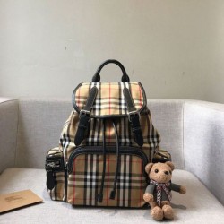 Zaino Medium da donna con motivo Vintage check e banda con icona