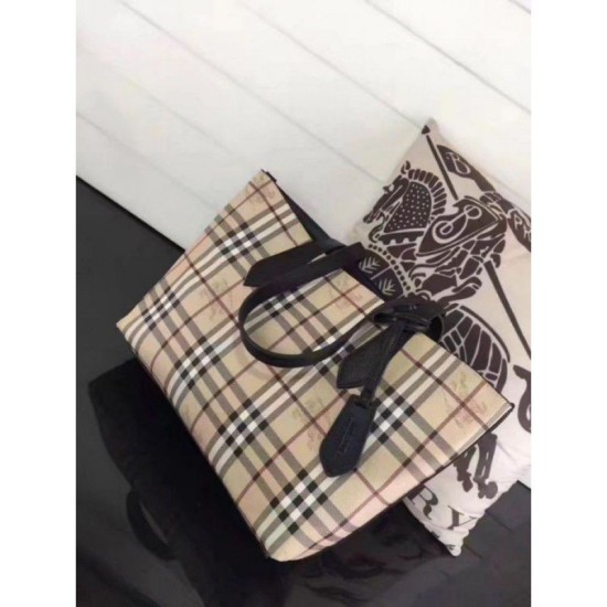 Replica Haymarket Check Reversible Tote Borse Nero Replica Haymarket Check Reversible Tote Borse Nero
