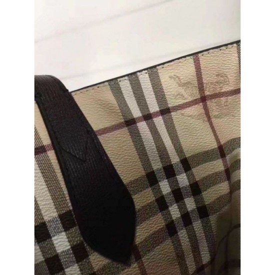 Replica Haymarket Check Reversible Tote Borse Nero Replica Haymarket Check Reversible Tote Borse Nero