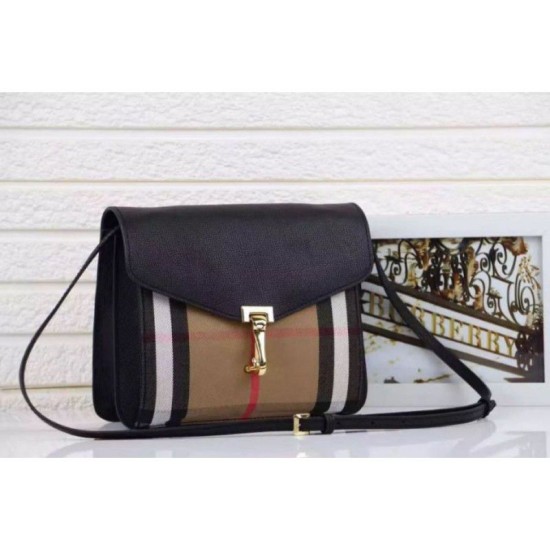 Replica Macken House Check Crossbody Borse Nero Replica Macken House Check Crossbody Borse Nero