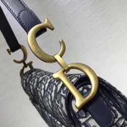 Borsa da Saddle Christian Dior M0446 Blu Scuro